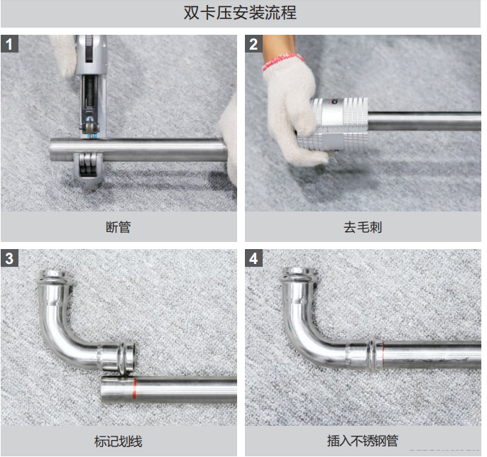 可调对接头安装示意图，广东永穗管业品牌